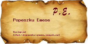 Popeszku Emese névjegykártya