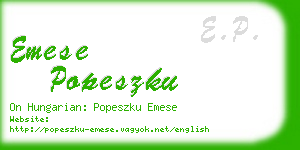 emese popeszku business card